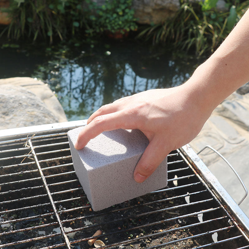 Grill Brick | Grill Cleaning Kit | Includes 4 Durable Grill Stones and A Grill Brick Holder |Griddle Cleaning Kit for Flat Top, BBQ Grill, and Griddle